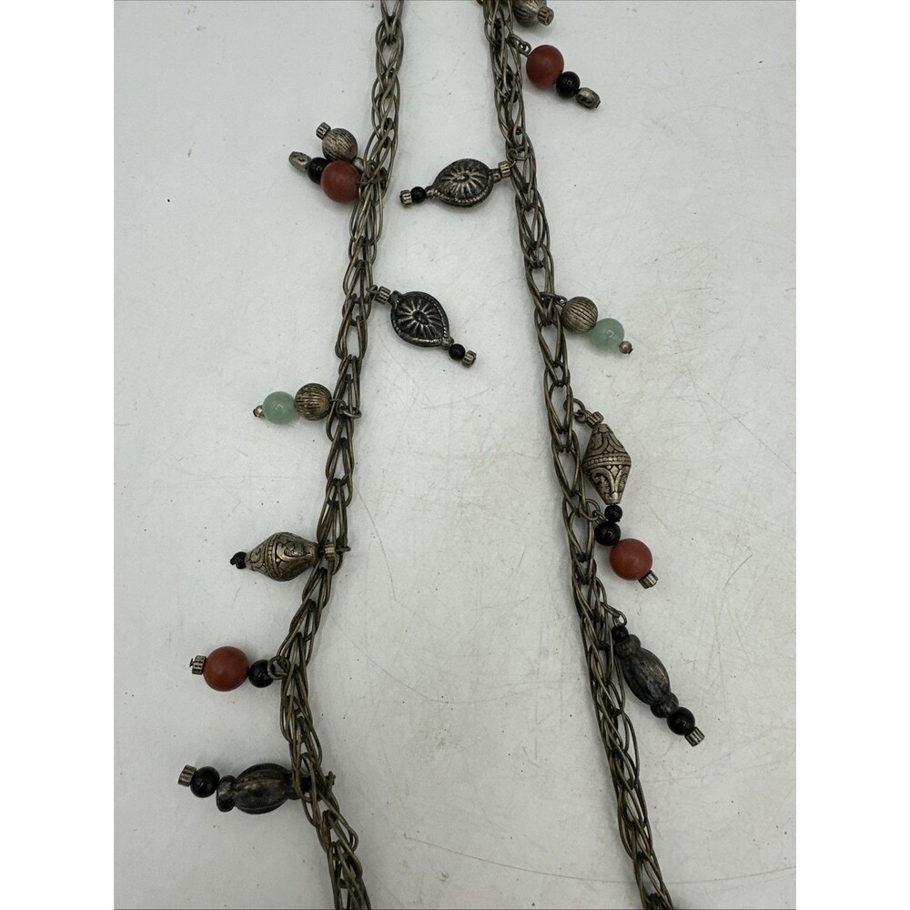 Vintage Prayer Box Holder Necklace Tibetan Beaded Chain Handmade - Picture 4 of 16